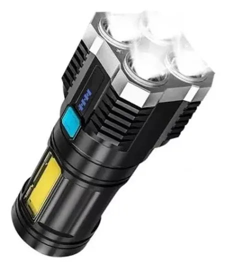 Lanterna 200000 Lumens Recarregável com Display Digital Zoom 5 Modos de  Acampamento Situações de Emergência e Atividades Ao Ar Livre Preto